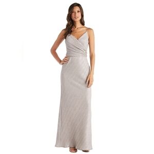 NIGHTWAY Long Formal Dress 21948 In Champagne Size 12